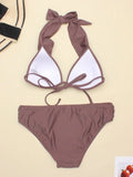 Women's Swimwear 2022 Push Up Bikini Two Pieces Swimsuits Halter Bandage Bathing Suits Sexy Thong Bikini Sets Summer Beach Wear
