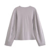 Women's Suit 2025 Spring New Women's Clothing Fashion Long Sleeve O-neck Pleated Top Double-Sided Fabric Office Top Casual Pants