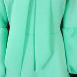 Elegant Dresses for Women Bow Collar Full Sleeve High Waisted Pleated Mid Calf Luxury Birthday Party Dinner Vestidos Mujer Dress