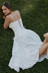 Women Dress 2025 New Fashion Summer Vintage White Lace-Panelled Cotton Dresses for Women Elegance Chic Ladies Midi Dress