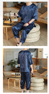 M-5XL Plus Size Mens Ankle Pants Sets 2 Piece Outfits Chinese Style Summer Streetwear Tracksuits Casual Shirt and Pants Set Male