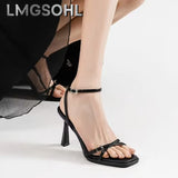 Women High Heels Rome Sandals Sexy Summer Shoes Open Toe Slippers 2025 Trend Party Dress New Slingback Sandalias Pumps Mujer