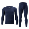 2-piece plus size men's fall/winter thermal underwear set fashion simple sleeve striped long-sleeved trousers casual pajamas set