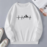 Mens Tracksuit  O Neck Pullover Hot Sales Printing Sweatshirt Black White 2 Color Casual Jogging Versatile Tops Clothing S-4XL