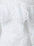Plus Size Dress Women Party Sweet Off Shoulder New Fall Clothes Hollow Out Long Sleeve Mini Dresses Wholesale Dropshipping 2025