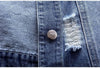 Denim Women Vest Luxury Pearls Fashion Ripped Autumn Jeans Jacket New Causal Waistcoats S-5XL