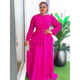 African Dresses for Woman Party 2025 Plus Size Fashion Dashiki Ankara Chiffon Wedding Gowns Elegant Turkey Muslim Maxi Dress