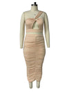 Two Piece Set for Women Summer Sets Outfits Sexy Crop Top and Midi Dress Elegant Dress Sets Plus Size Wholesale Dropshipping