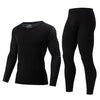 2-piece plus size men's fall/winter thermal underwear set fashion simple sleeve striped long-sleeved trousers casual pajamas set