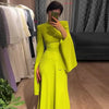 Female Fashion Ruffle Sleeves Solid Color High-Neck Party Evening A-Line Dress 2024 New Spring Summer Casual Maxi Dresses