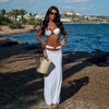 3 Pieces Bikini Set Sexy Women Swimsuit Swimwear Female Solid Long Skirt Cover Up Bikini Set Biquini Bathing Suit Swimming Suit