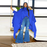 SOMO Plus Size Women Clothes Pleated Long Cape Shirt Bat Full Sleeve Irregularity Blouse Top One Size Loose Dropshipping 2023