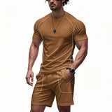 Men's Summer Sports suit Casual Fashion sports two-piece suit Sports quick-drying T-shirt shorts set Fitness Top Sports shorts