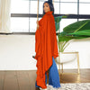 SOMO Plus Size Women Clothes Pleated Long Cape Shirt Bat Full Sleeve Irregularity Blouse Top One Size Loose Dropshipping 2023