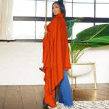 SOMO Plus Size Women Clothes Pleated Long Cape Shirt Bat Full Sleeve Irregularity Blouse Top One Size Loose Dropshipping 2023
