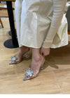 Silver Baotou Sandals Women 2025 New Summer Beautiful Pointy Wine Glass Celebrity Crystal Flower Transparent High Heels