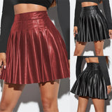 Women Skirts High Waist High-quality PU Sexy Versatile A-Line Attractive Comfortable Faux Leather Comfy Fashion
