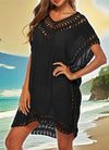 Plus Size Beachwear for Women Summer Outwear Knitted V Neck Bikinis Cover Up Yellow Tunic Pareo Swimsuit Coverd Large Dress XXL