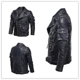 PLUS Size Leather Coats Male Luxury Brand Winter Mens Fashion Motorcycle PU Leather Jacket Cool Zipper Pockets Leather Jacket