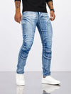 2025 Jeans Men's Small Straight Leg Denim Design Pants New Slim Fit Small Hole Long Pants High Street Classic High Quality Mens