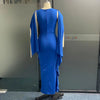 Elegant Party Dresses for Women 2023 Autumn Winter Wedding Guest Dress  Lace Solid Color Blue Long Dress Female Clothing Outfits
