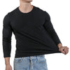 Plus Size T Shirt For Men Long Sleeve Cotton Casual Tops Black White Crew Round Neck T-shirt Man Tshirts Clothing M-3XL