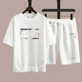 2025 new casual sportswear for men summer two-piece clothing short-sleeved round neck and shorts two fashionable clothes