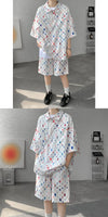 Plus Size Men's Shorts Sets Outfits 2 Piece Summer Tracksuit Short Sleeve Polo Shirt with Shorts Set Casual Sport Suit M-XXXXXL