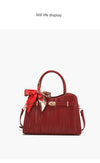 Fancy Red Middle-Aged Mother Bag Accessible Luxury Handbag 2025 Autumn Easiest for Match Fashion Wedding Bag Large-Capacity Crossbody Bag