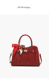Fancy Red Middle-Aged Mother Bag Accessible Luxury Handbag 2025 Autumn Easiest for Match Fashion Wedding Bag Large-Capacity Crossbody Bag