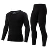 2-piece plus size men's fall/winter thermal underwear set fashion simple sleeve striped long-sleeved trousers casual pajamas set