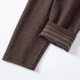 2-piece plus size men's fall/winter thermal underwear set fashion simple sleeve striped long-sleeved trousers casual pajamas set