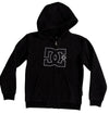 Harajuku Men Zip Hoodie Sweatshirt Black Hooded Jacket with Front Logo Pockets Trendy Hip Hop Embroidered Sweatshirt Streetwear