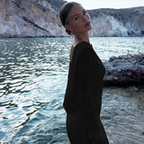 Women's Clothing 2025 Autumn New Style High-end Temperament Sexy Backless Dress Long Skirt Slim Fit Long Sleeved Dress