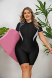Plus Size One-piece Swimming Suit Zip-up Sports Swimsuit Bathing Suit Women Dive Skin Shorts Bathing Suit for Lady