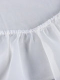 Women Summer White Pant Sets Backless Long Chiffon Blouse Wide Leg Trousers Elegant Ladies Party Vacation Beach 2 Piece Outfits
