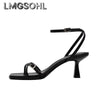 Women High Heels Rome Sandals Sexy Summer Shoes Open Toe Slippers 2025 Trend Party Dress New Slingback Sandalias Pumps Mujer