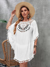 Swim Vacation Plus Size Sexy Loose Beach Dress Bikini Cover Up Swimsuit Hollow Out Casual Beachside Cover-Up Dress Beachwear