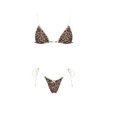 3 Pcs Leopard Bikini Swimsuit with Cover Up kimonos Swimwear Women Bathing Suit Bandage Bikini Set Swimming Suits Biquini