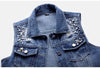 Denim Women Vest Luxury Pearls Fashion Ripped Autumn Jeans Jacket New Causal Waistcoats S-5XL