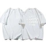 Men Clothes Plus Size Anti Cardio Club T Shirt Gym Life Letter Print T-Shirt  Tshirt for Women Oversize Male Tee Summer