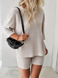 plus Size 2025 Casual Set round Neck Striped Sweatshirt And Pants Comfortable Loose Fit Leisure Outfit for plus Size Women