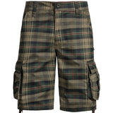 2024 New Summer 100% Cotton Plaid Shorts Men High Quality Casual Straight Men Cargo Shorts Multiple Pockets Beach Shorts MY936