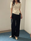 Women Blouse 2025 Spring Summer Solid Tucked V Neck Slim Blouse Elegant Short Sleeve Asymmetrical Top For Women Hot Sale