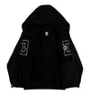 Harajuku Men Zip Hoodie Sweatshirt Black Hooded Jacket with Front Logo Pockets Trendy Hip Hop Embroidered Sweatshirt Streetwear