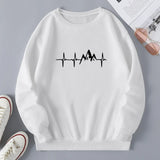 Mens Tracksuit  O Neck Pullover Hot Sales Printing Sweatshirt Black White 2 Color Casual Jogging Versatile Tops Clothing S-4XL