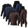 2-piece plus size men's fall/winter thermal underwear set fashion simple sleeve striped long-sleeved trousers casual pajamas set