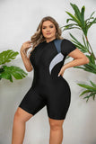 Plus Size One-piece Swimming Suit Zip-up Sports Swimsuit Bathing Suit Women Dive Skin Shorts Bathing Suit for Lady