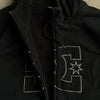 Harajuku Men Zip Hoodie Sweatshirt Black Hooded Jacket with Front Logo Pockets Trendy Hip Hop Embroidered Sweatshirt Streetwear