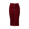 Sexy Skirts for Women Bodycon High Waisted Zipper Closure Ruffles Mid Calf Fashion Elegant African Office Work Pencil Skirts New
